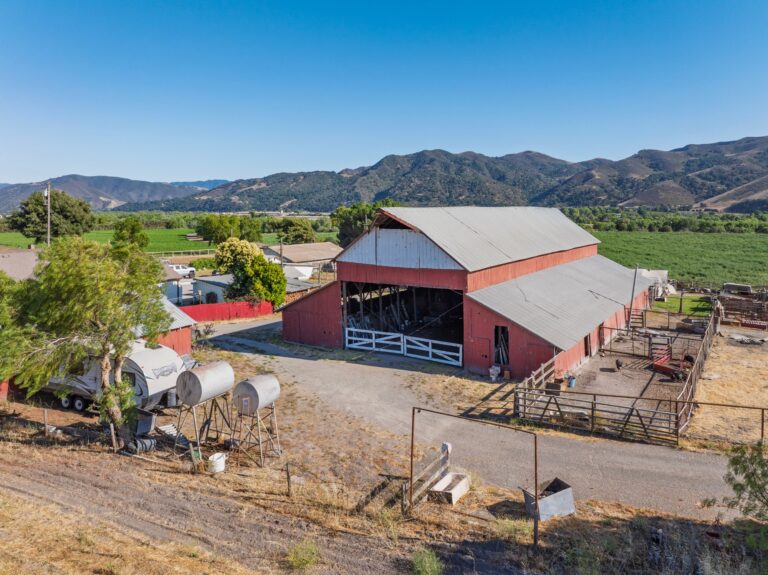 Historic red dairy barn at Rancho Cañada de la Laguna