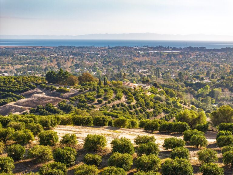 View from the ranch over Goleta and Santa Barbara to the Channel Islands