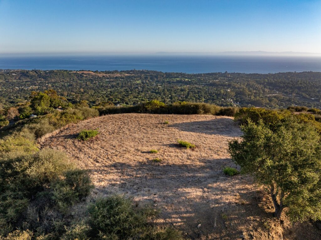 Level clearing on the hilltop view site